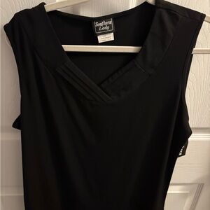 #33  NEW Southern Lady Classic Black         sleeveless Top